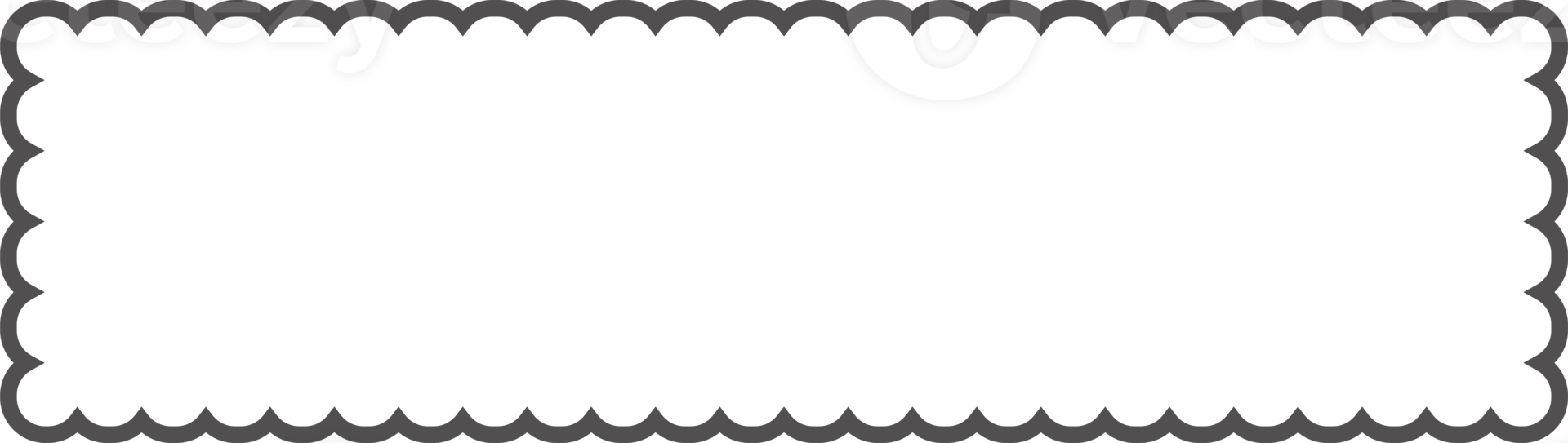 Scallop edge rectangle frame. Outline shape with lace png