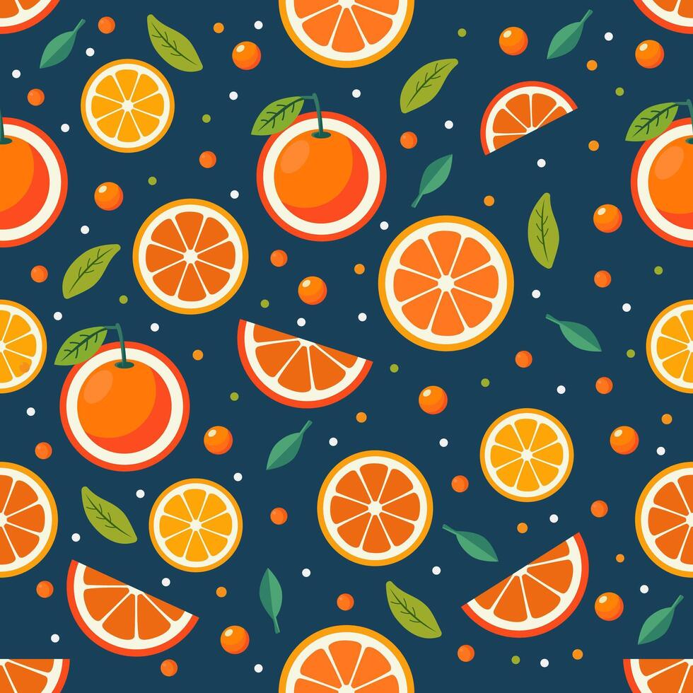 Seamless Orange Fruit Pattern Background. A vibrant seamless orange fruit pattern background. Perfect for summer designs, textiles, and digital art. Add a fresh, fruity to your projects vector