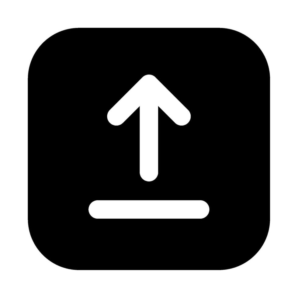 Upload icon glyph style vector