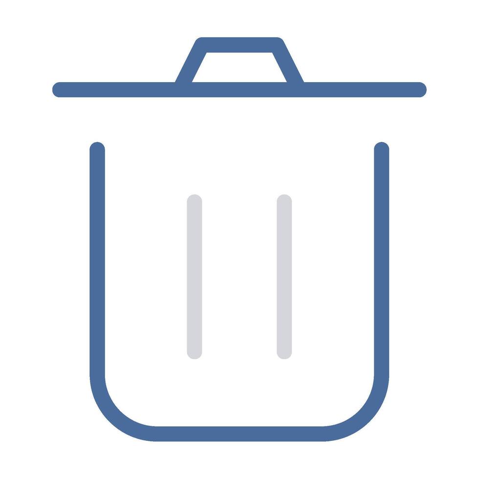 Trash icon outline color style vector