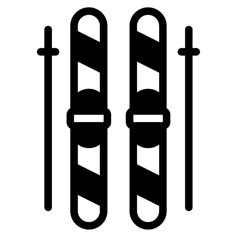 Skiing icon glyph style vector