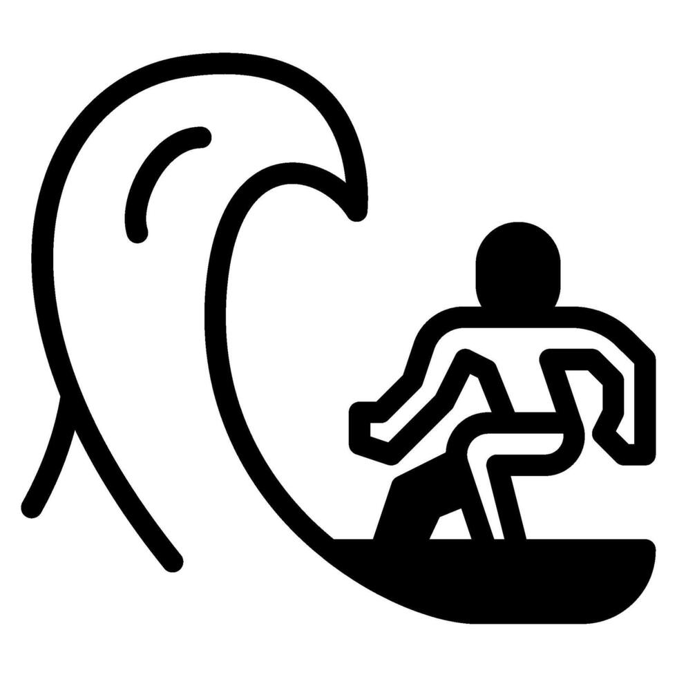 Surfing icon glyph style vector