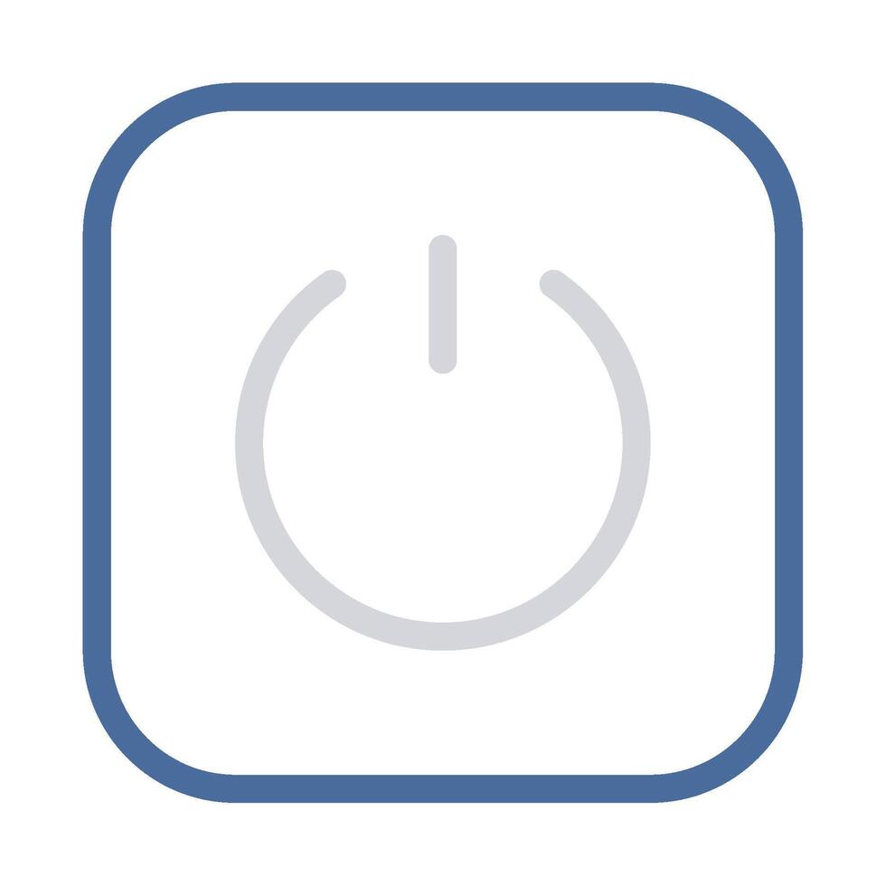 Power icon outline color style vector