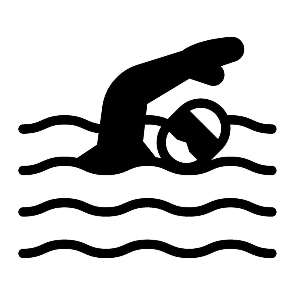 Swimming icon glyph style vector