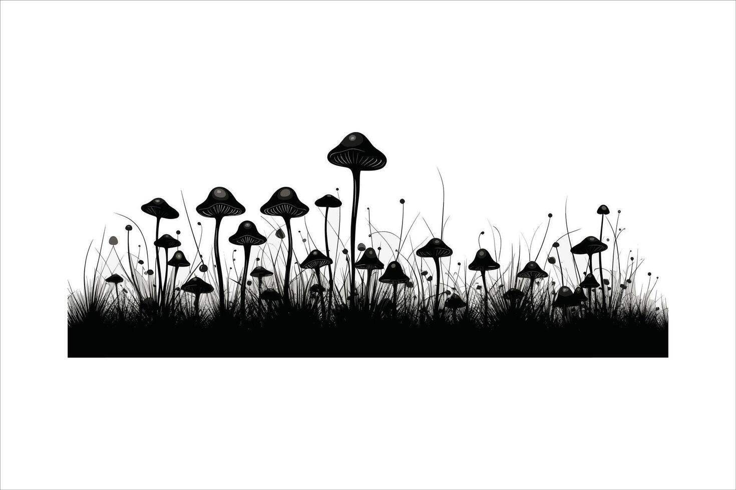 Mushroom silhouette on white background vector