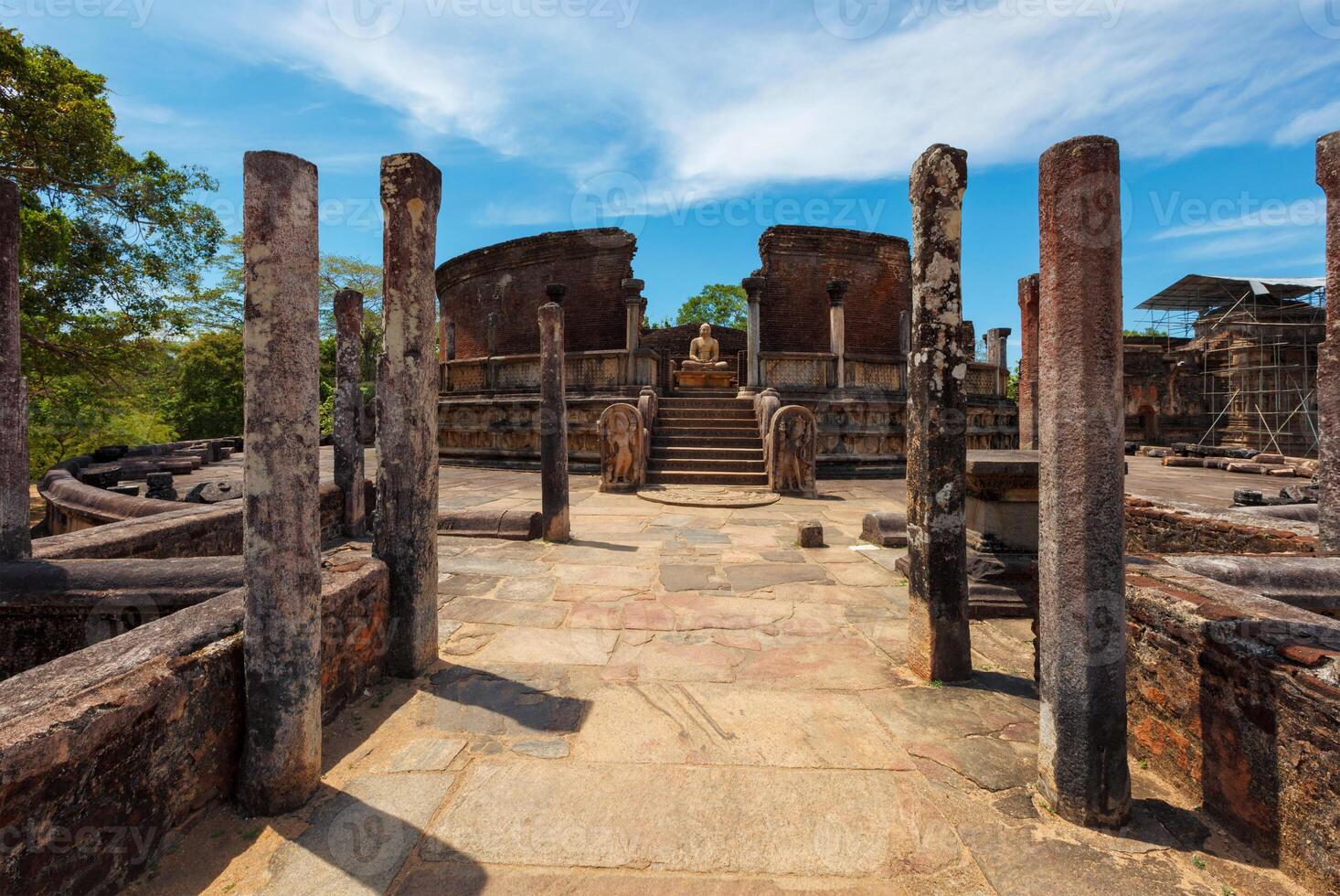 Ancient Vatadage Buddhist stupa in ancient city Polonnaruwa, Sri Lanka photo