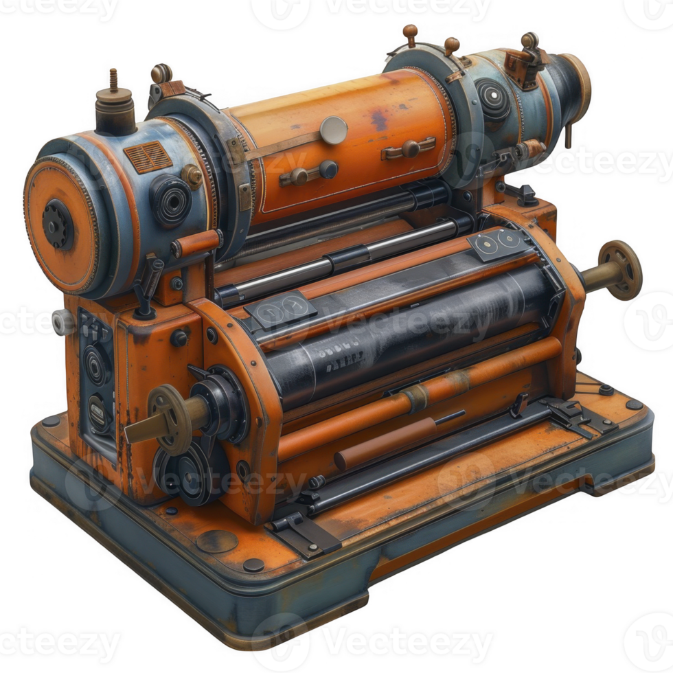 Vintage Printing Machines on transparent background png