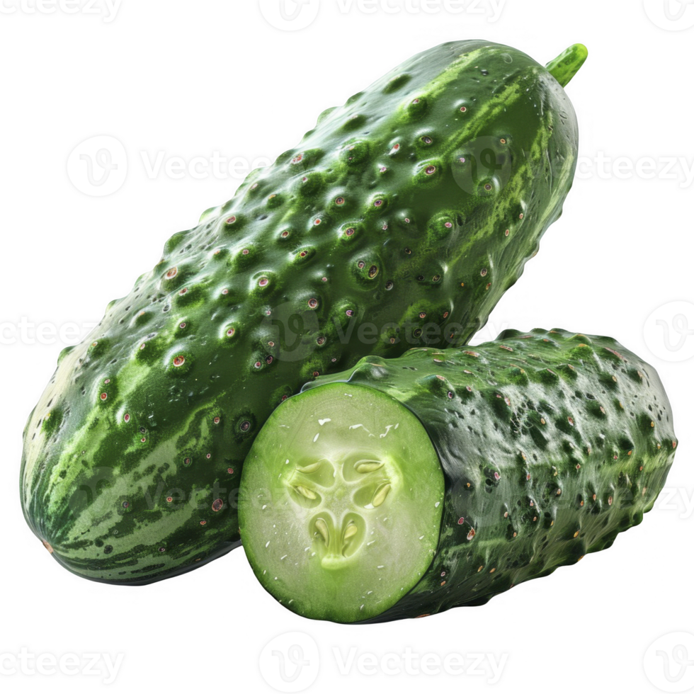 Fresh cucumber on transparent background png