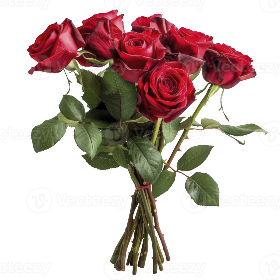 Romantic Bouquet of Red Roses. png
