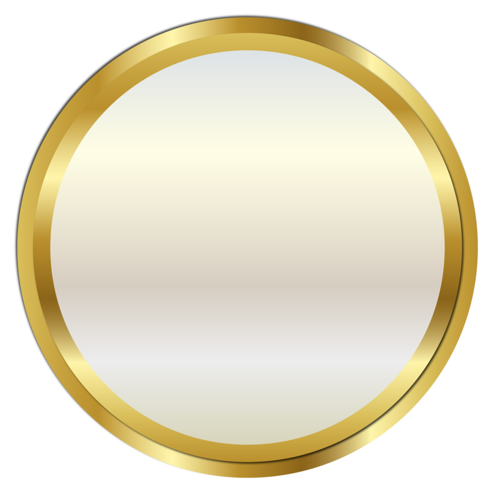 Golden circle frame text box with gold award ribbon icon anniversary badge png