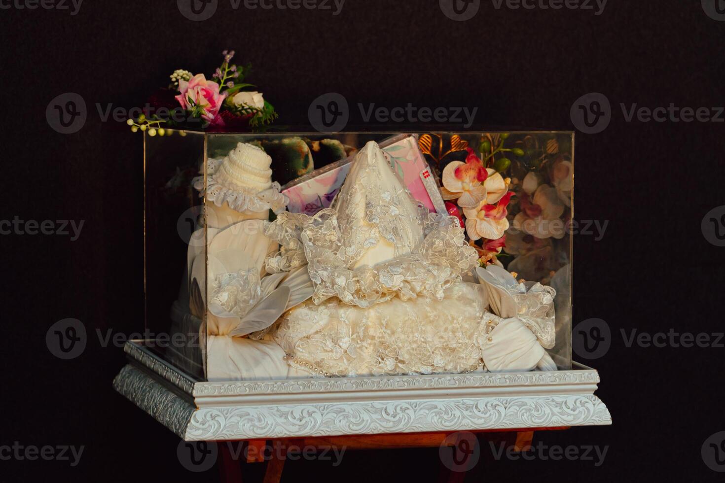 Wedding gift box given by the groom to the bride in Indonesian culture which contains various kinds of daily necessities that are decorated beautifully and attractively photo