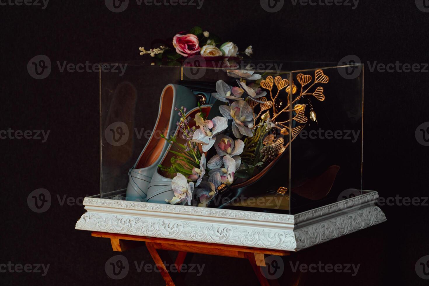 Wedding gift box given by the groom to the bride in Indonesian culture which contains various kinds of daily necessities that are decorated beautifully and attractively photo