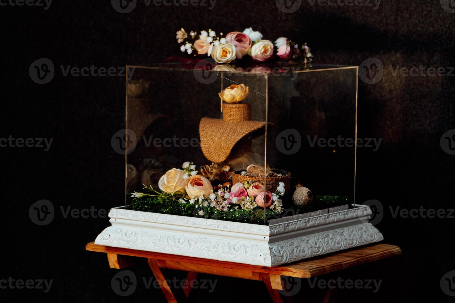 Wedding gift box given by the groom to the bride in Indonesian culture which contains various kinds of daily necessities that are decorated beautifully and attractively photo