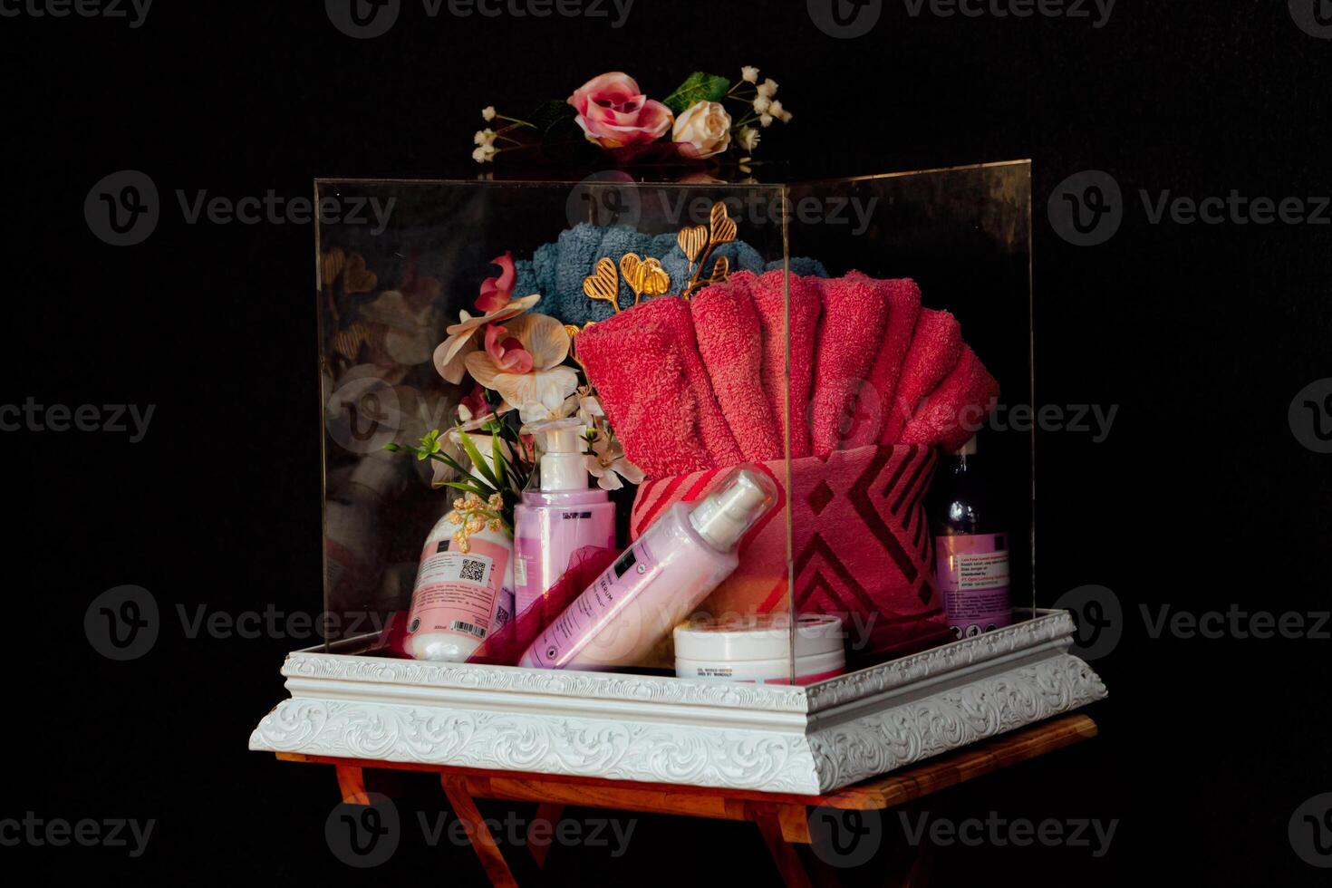 Wedding gift box given by the groom to the bride in Indonesian culture which contains various kinds of daily necessities that are decorated beautifully and attractively photo