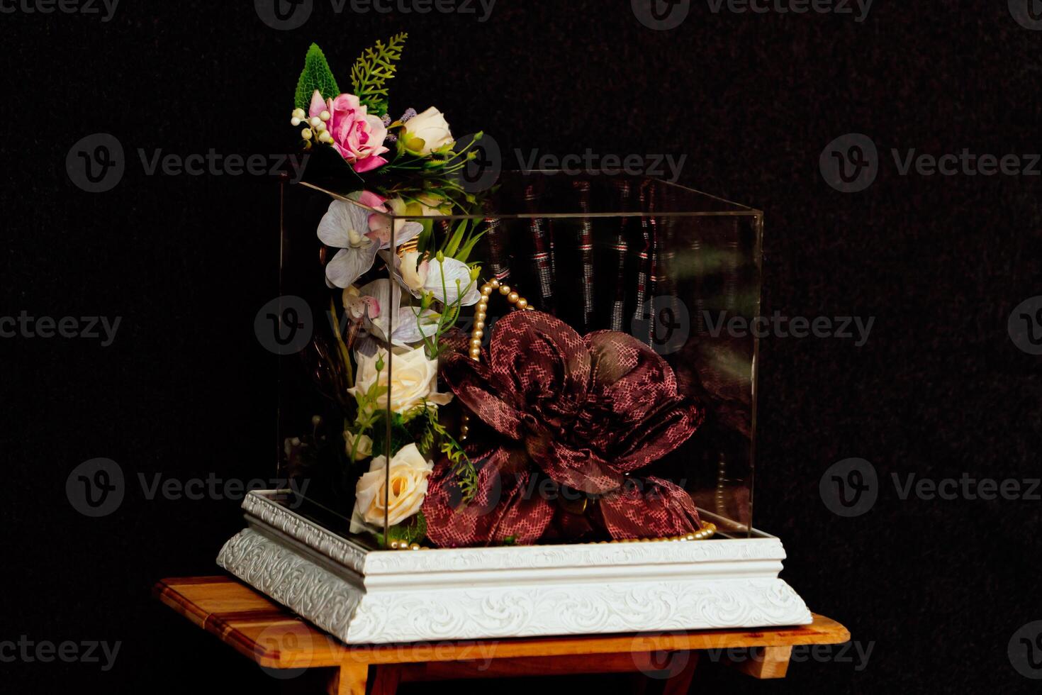 Wedding gift box given by the groom to the bride in Indonesian culture which contains various kinds of daily necessities that are decorated beautifully and attractively photo