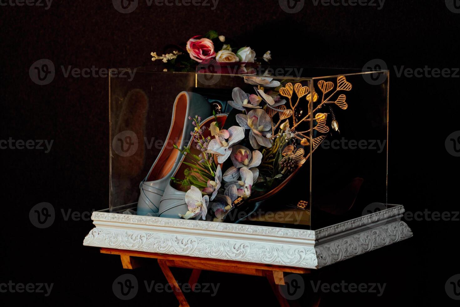 Wedding gift box given by the groom to the bride in Indonesian culture which contains various kinds of daily necessities that are decorated beautifully and attractively photo