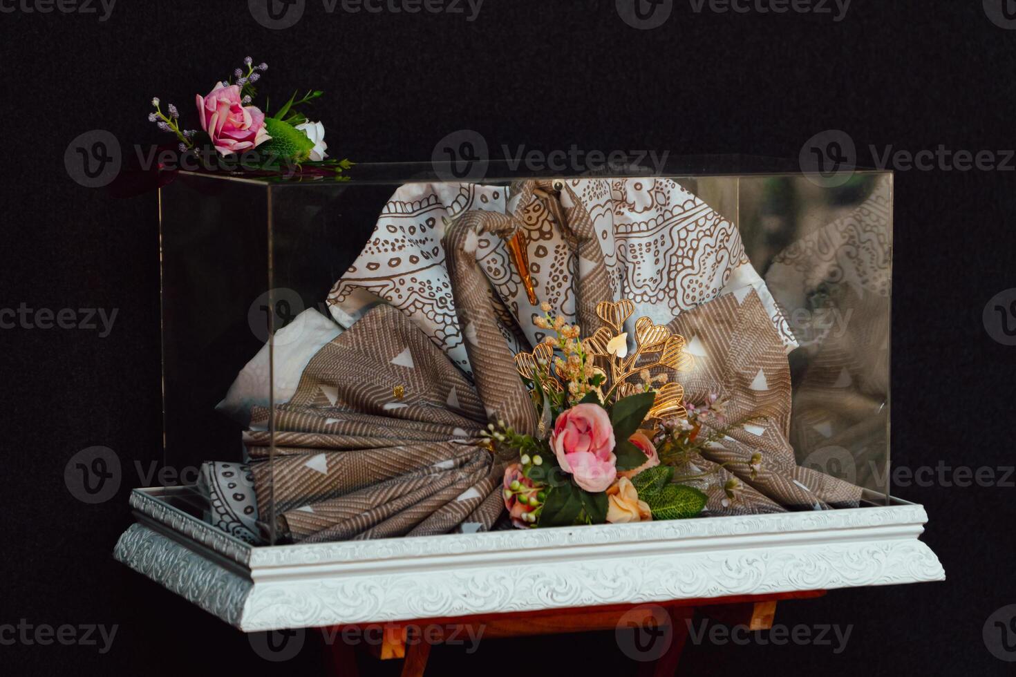 Wedding gift box given by the groom to the bride in Indonesian culture which contains various kinds of daily necessities that are decorated beautifully and attractively photo