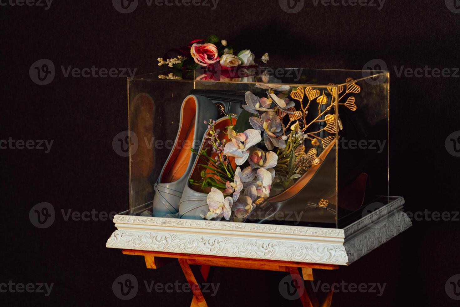 Wedding gift box given by the groom to the bride in Indonesian culture which contains various kinds of daily necessities that are decorated beautifully and attractively photo
