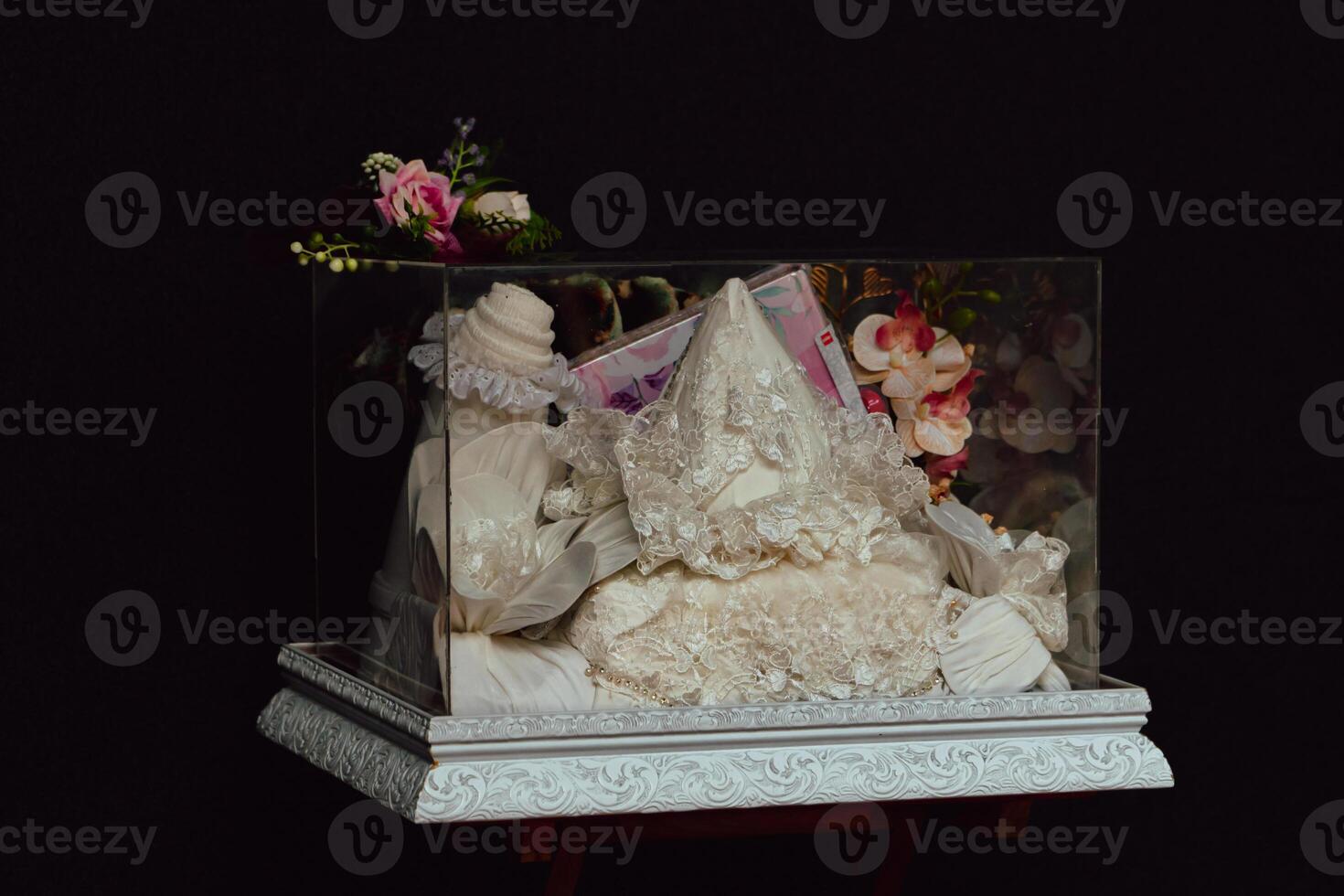 Wedding gift box given by the groom to the bride in Indonesian culture which contains various kinds of daily necessities that are decorated beautifully and attractively photo