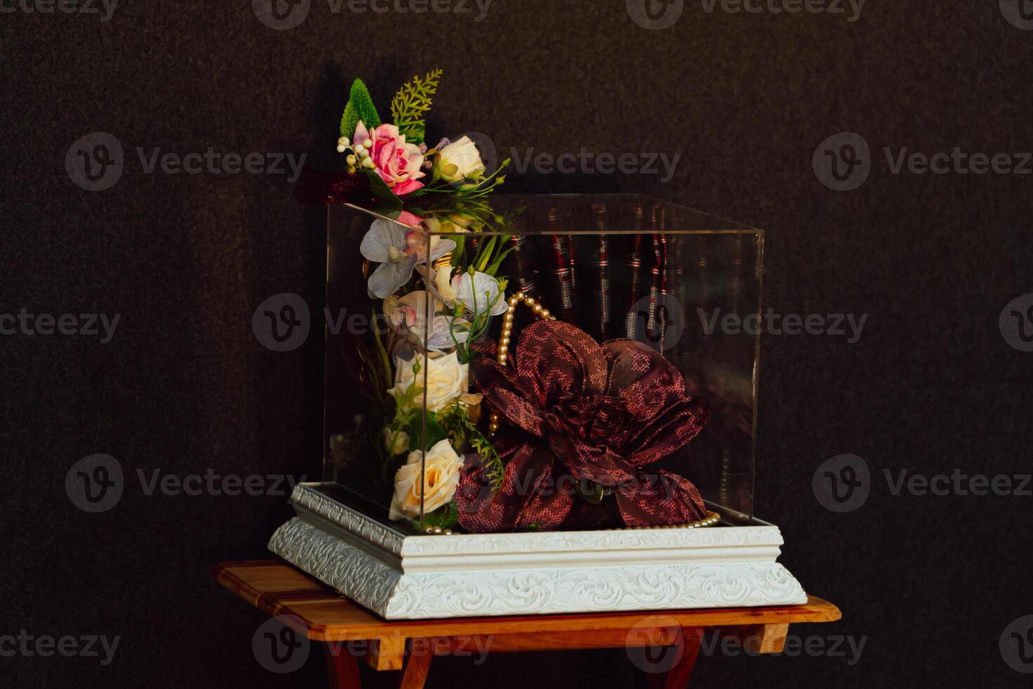 Wedding gift box given by the groom to the bride in Indonesian culture which contains various kinds of daily necessities that are decorated beautifully and attractively photo