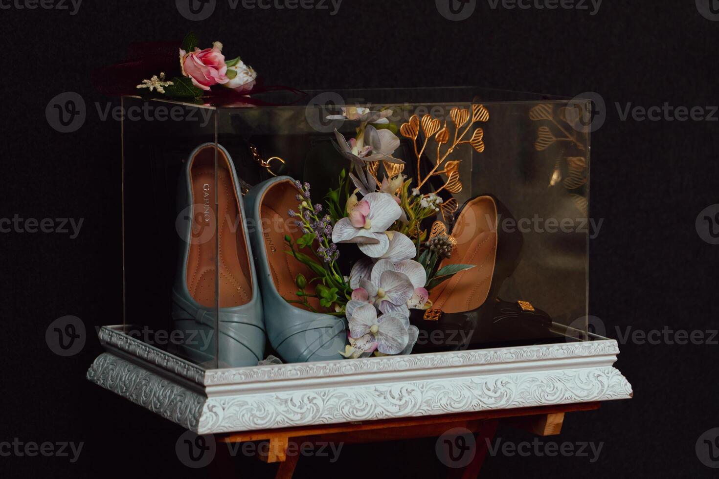 Wedding gift box given by the groom to the bride in Indonesian culture which contains various kinds of daily necessities that are decorated beautifully and attractively photo