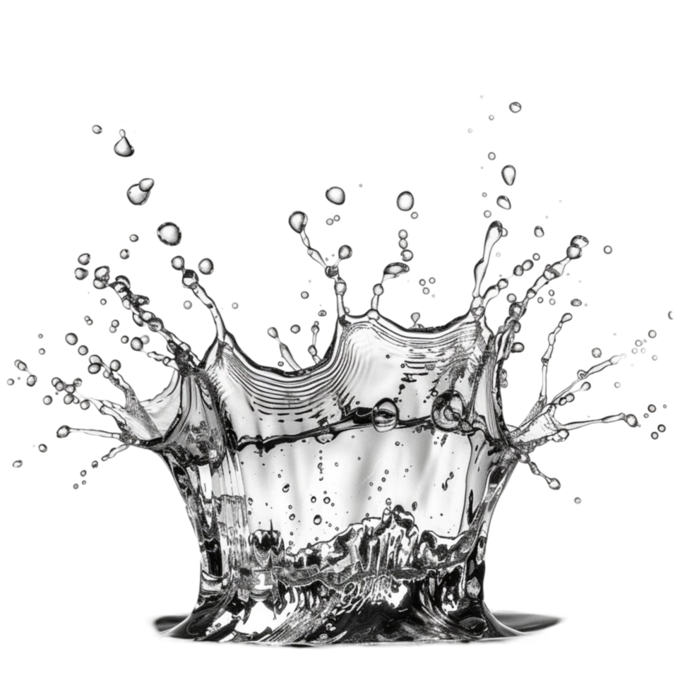 Genereted AI Water Splash Icon on Transparent Background. png