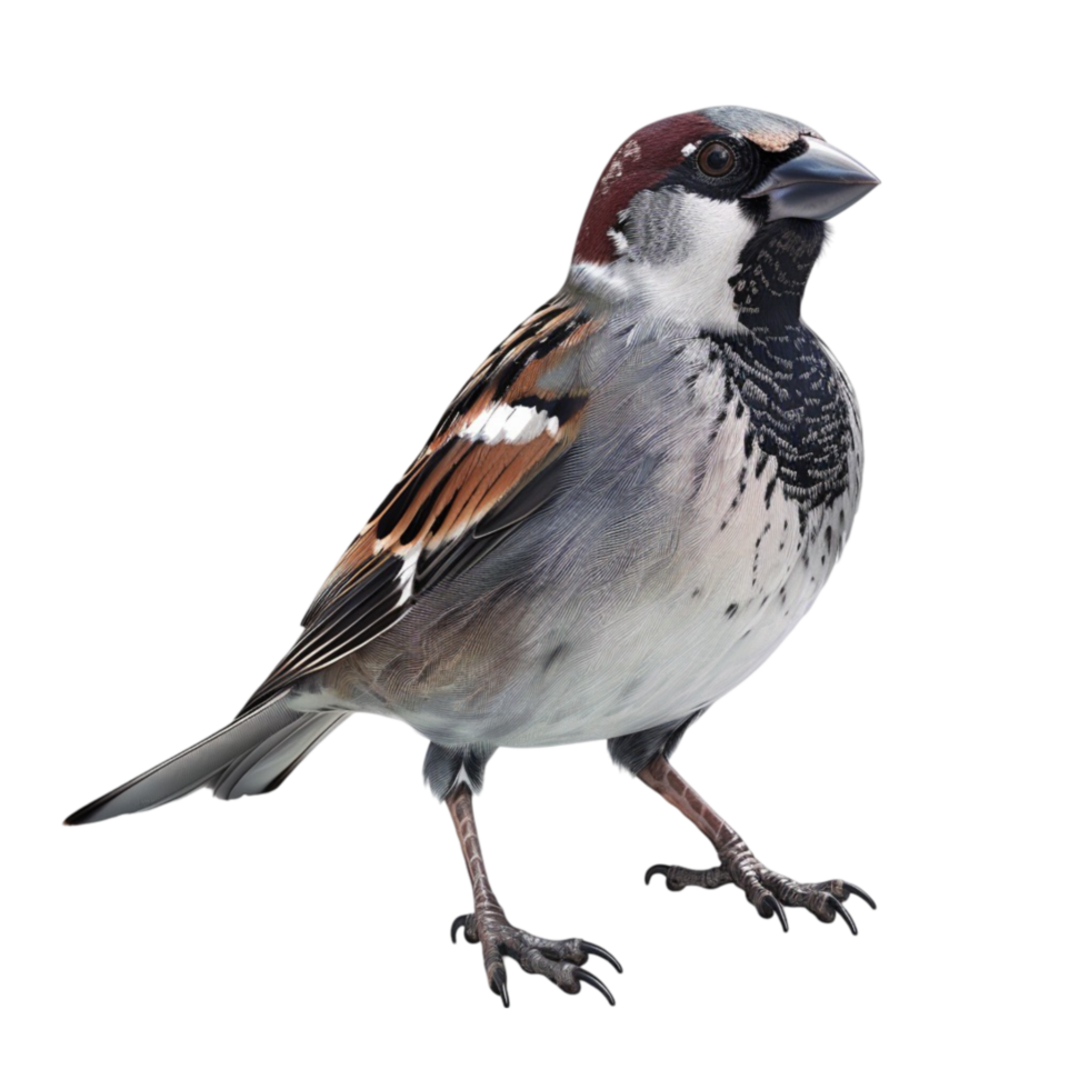 Sparrow Standing on Transparent Background. png