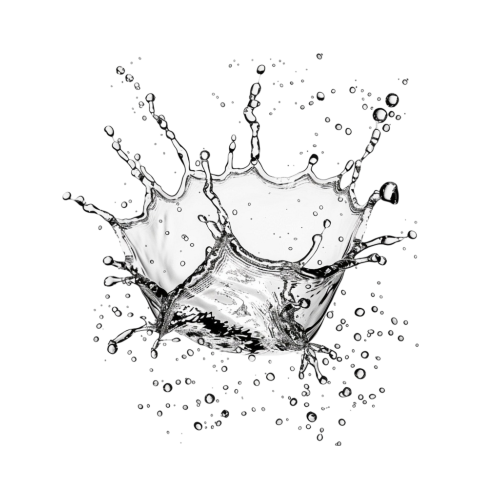 Genereted AI Water Isolated on Transparent Background. png
