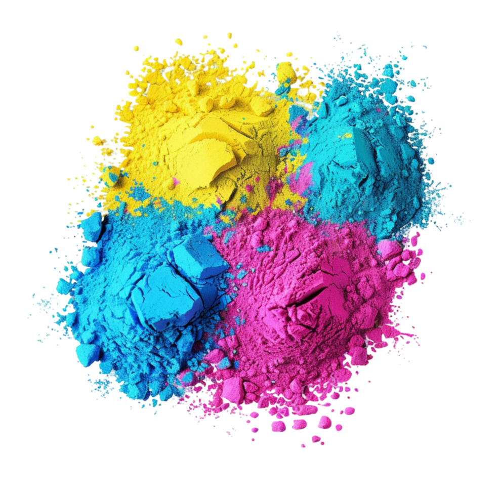 Colorful Powder On Transparent Background. png