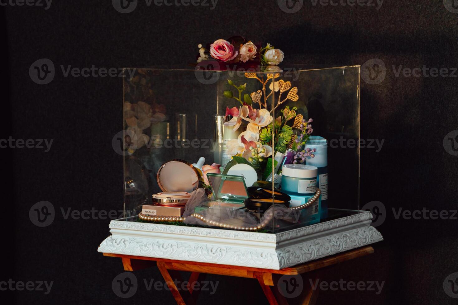 Wedding gift box given by the groom to the bride in Indonesian culture which contains various kinds of daily necessities that are decorated beautifully and attractively photo