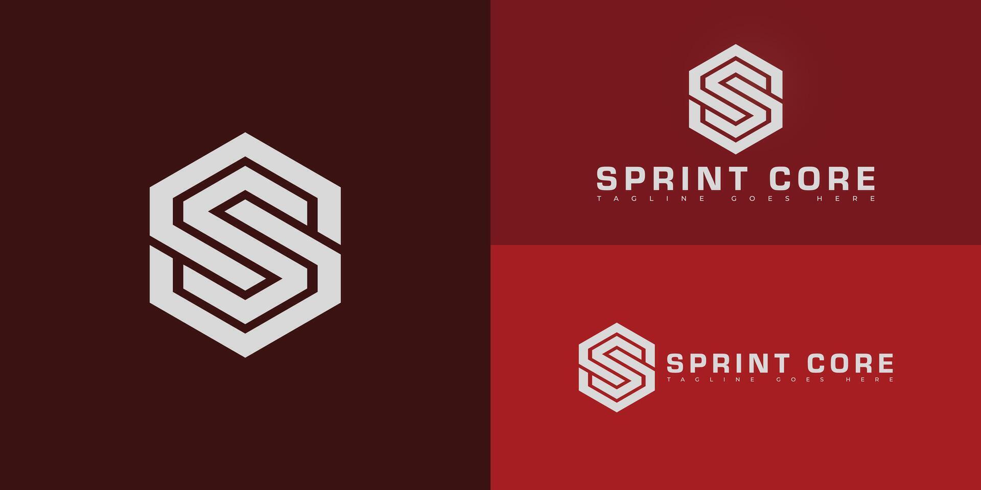 Abstract initial hexagon letter SC or CS logo in silver-white color isolated on multiple background colors. The logo is suitable for sports brand apparel logo design inspiration templates. vector