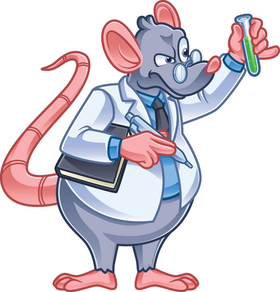 illustration scientist mouse character vector