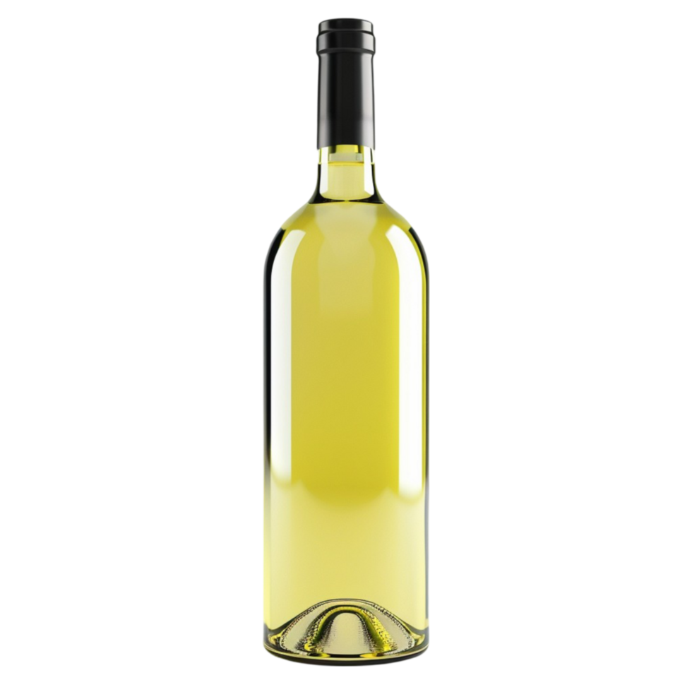Bottle of White Wine on Transparent background AI-Generative png