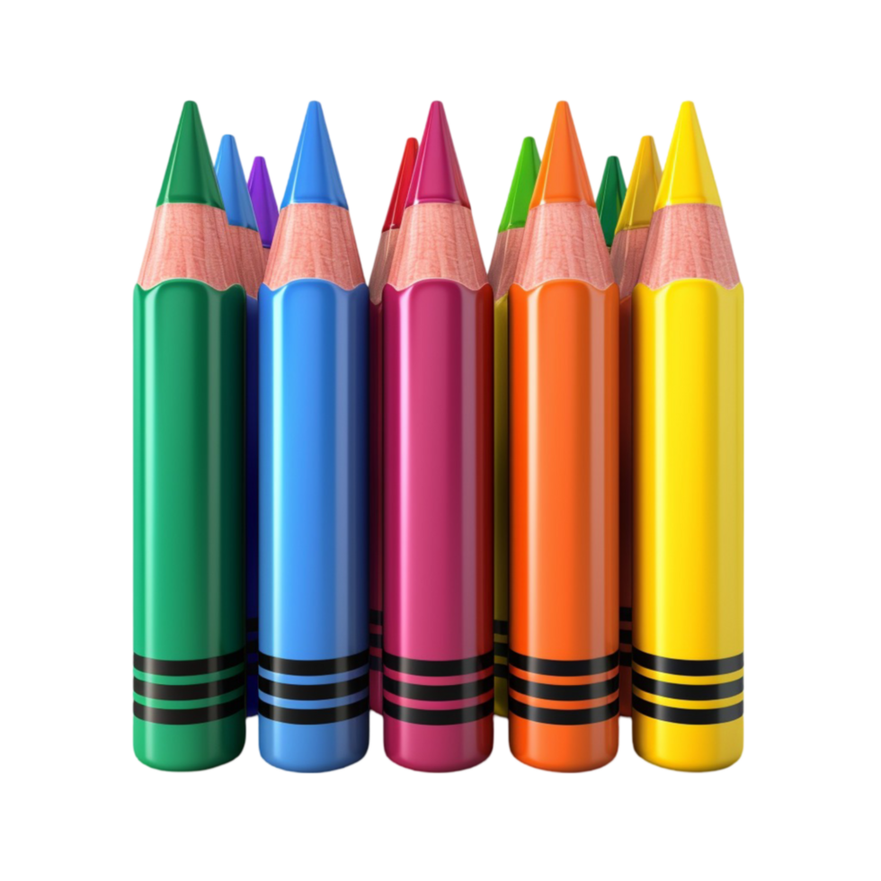 Color Pencils on Transparent background AI-Generative png
