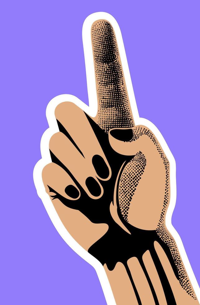 Pointing hand. Hand gesture. Reach something by index finger. isolated illustration vector