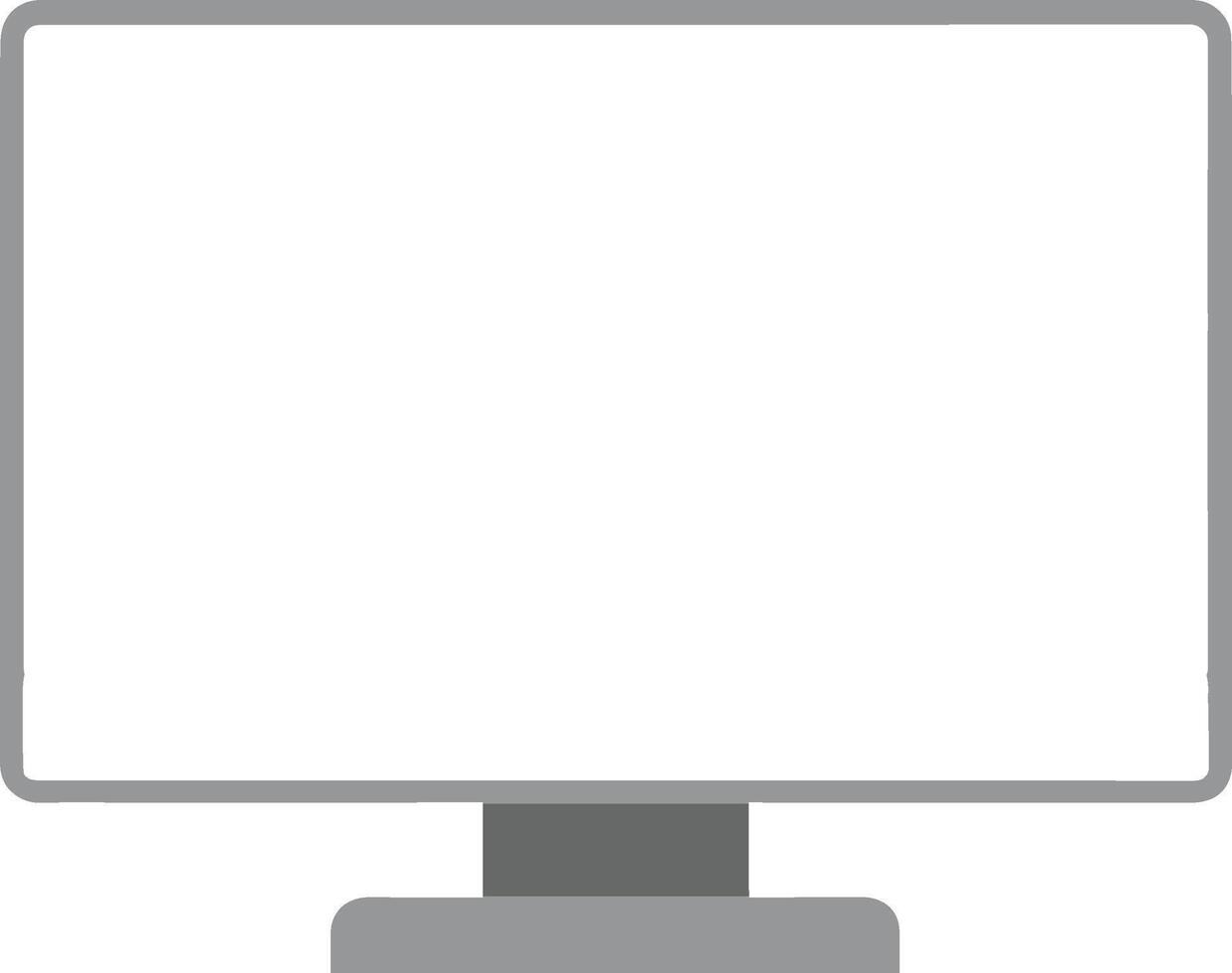 Blank screen Monitor isolated illustration, Monitor mockup design vector