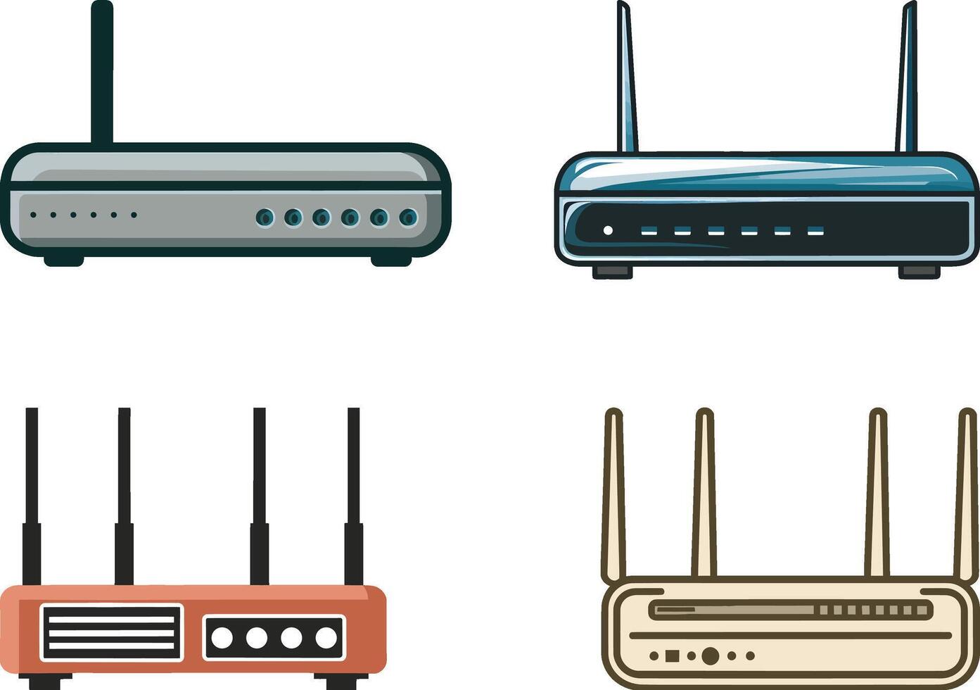 Wifi Router icon illustration design set vector