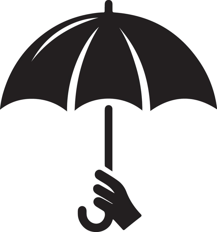 Umbrella silhouette. Umbrella silhouette icon graphic. Rain umbrella symbol vector