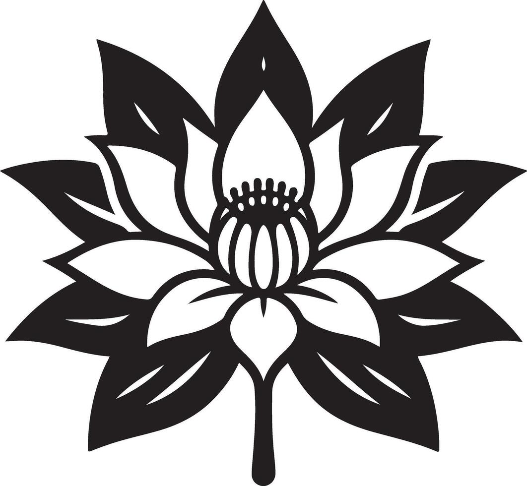 lotus symbol silhouette. Spa and wellness theme design element. illustration vector