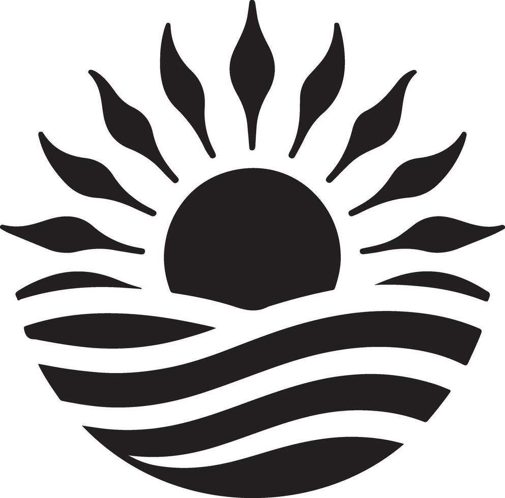Sun icon silhouette. flat design. Collection of sun stars for use in as logo or weather icon vector