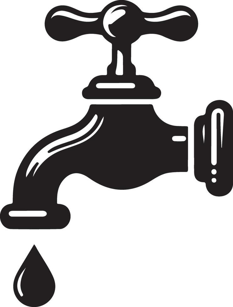 Water tap silhouette isolated on white background. Water tap icon illustration design vector