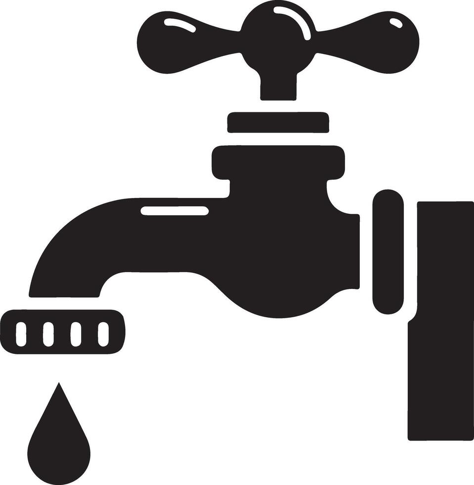 Water tap silhouette isolated on white background. Water tap icon illustration design vector