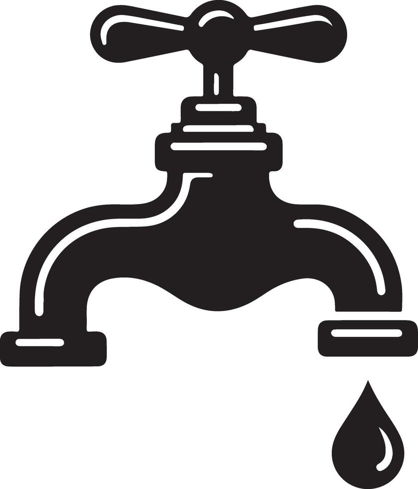Water tap silhouette isolated on white background. Water tap icon illustration design vector