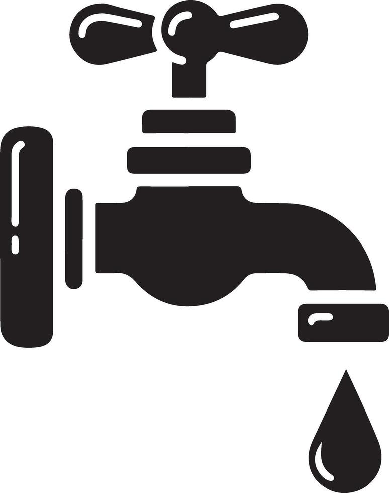 Water tap silhouette isolated on white background. Water tap icon illustration design vector