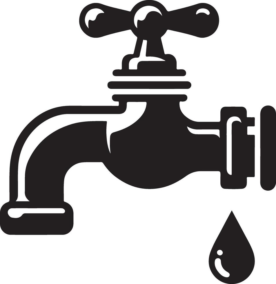 Water tap silhouette isolated on white background. Water tap icon illustration design vector
