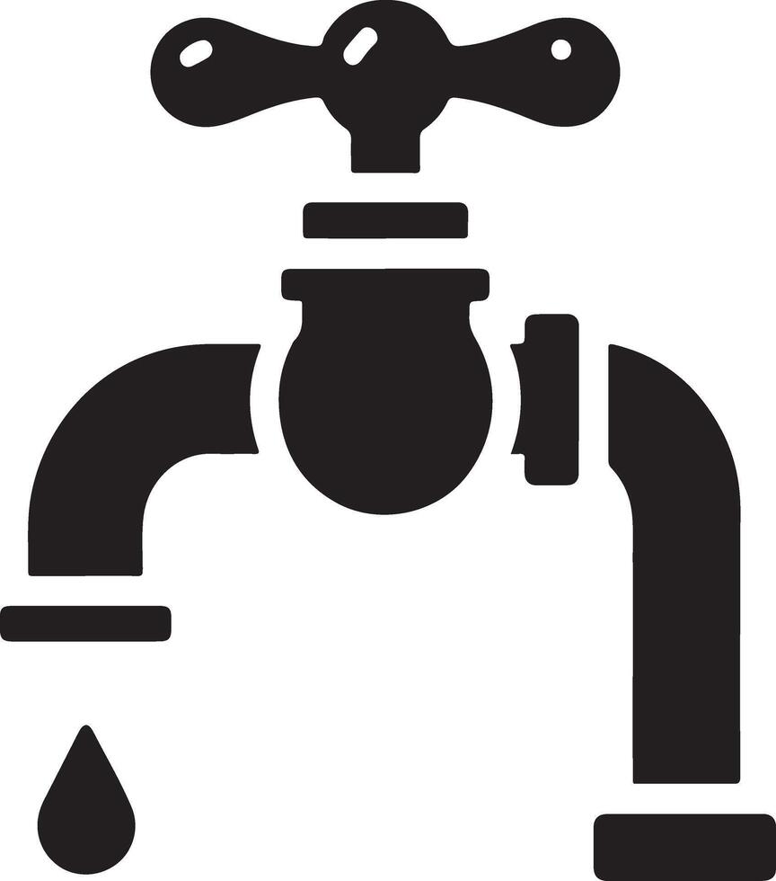 Water tap silhouette isolated on white background. Water tap icon illustration design vector
