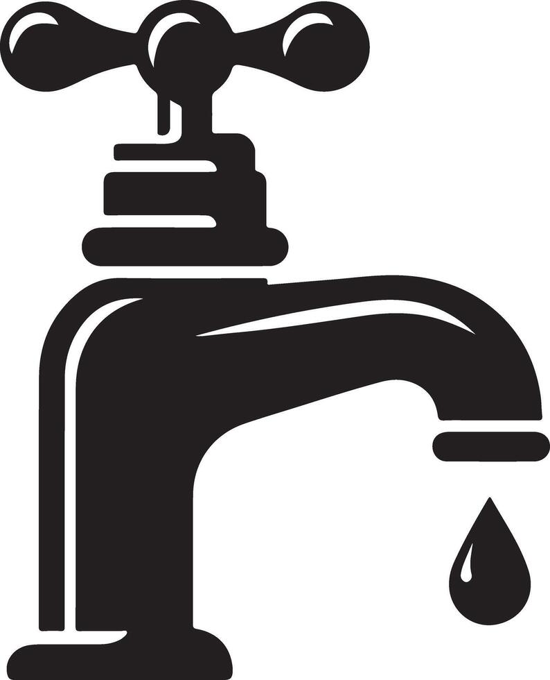 Water tap silhouette isolated on white background. Water tap icon illustration design vector
