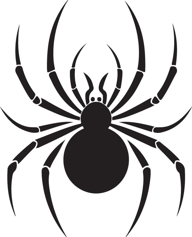spider silhouettes. black spider on white background. danger insect. horror banner, scary poster vector