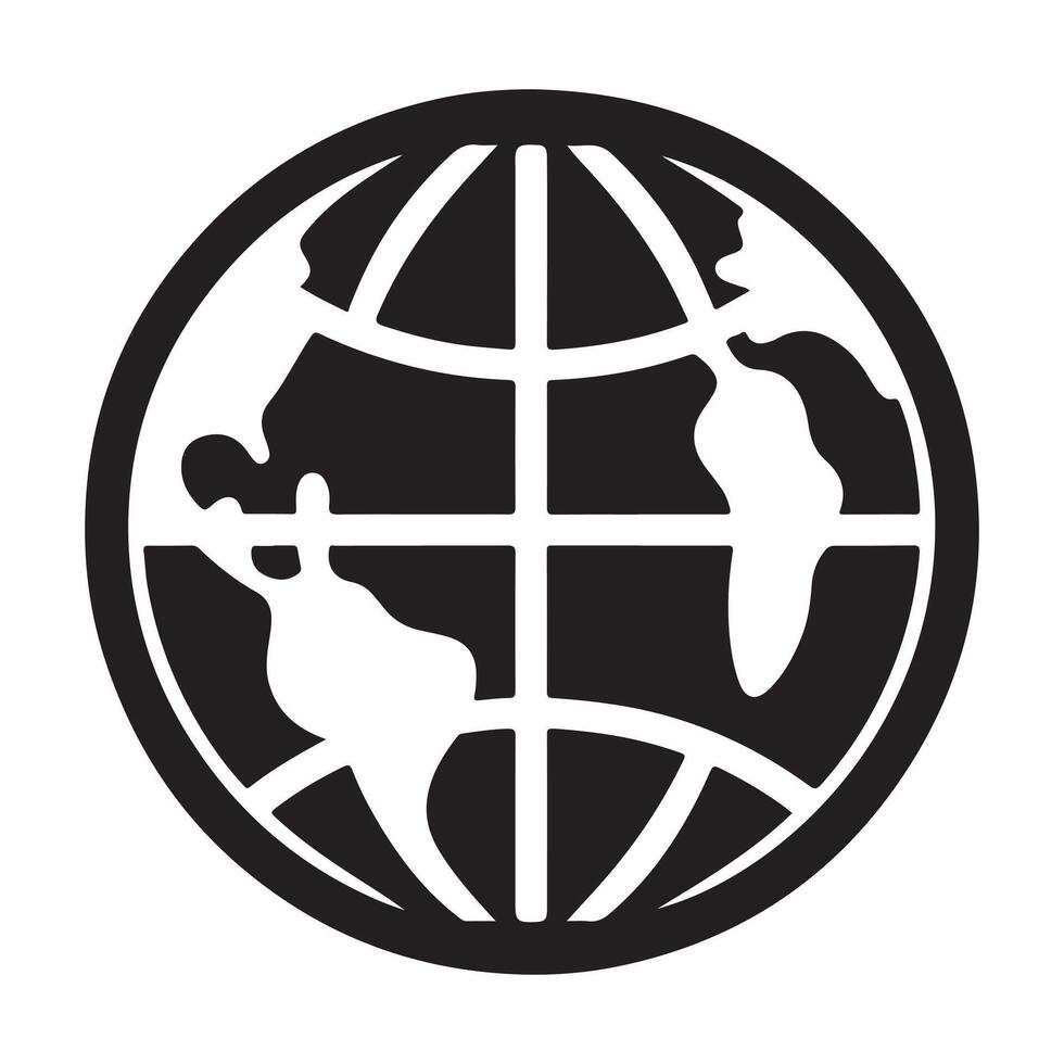Earth Globe silhouette Icons, worldmap. World map illustration vector