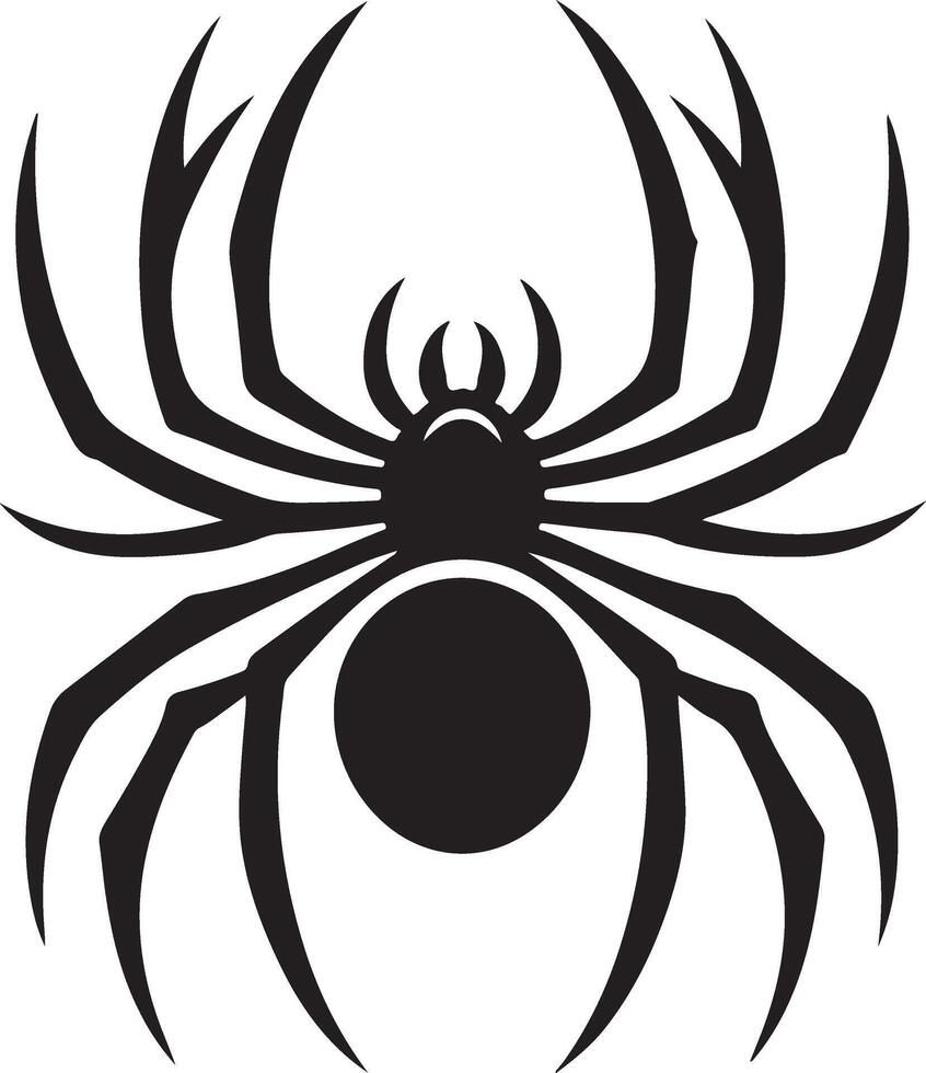 spider silhouettes. black spider on white background. danger insect. horror banner, scary poster vector
